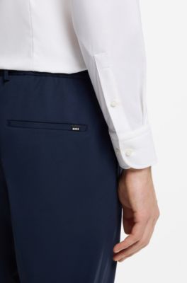 Slim-fit shirt in performance-stretch twill, White