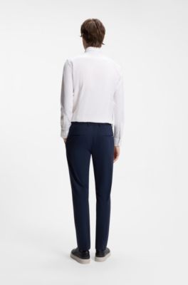 Slim-fit shirt in performance-stretch twill, White