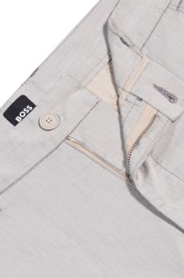 Slim-fit trousers in easy-iron poplin, Light Grey