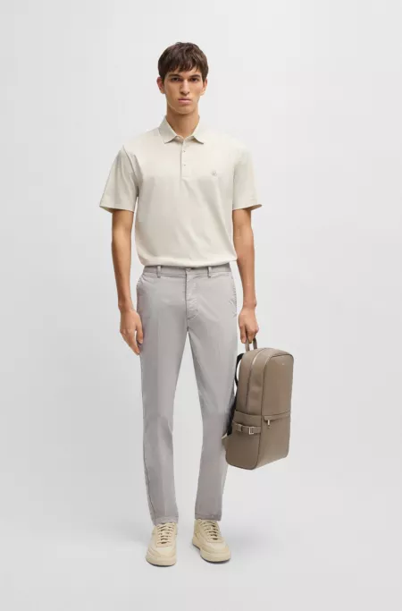 Slim-fit trousers in easy-iron poplin