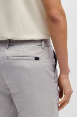 Slim-fit trousers in easy-iron poplin, Light Grey