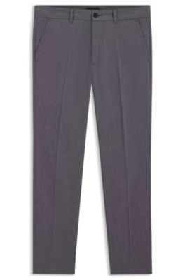 Slim-fit trousers in easy-iron poplin, Dark Blue