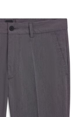 Slim-fit trousers in easy-iron poplin, Dark Blue