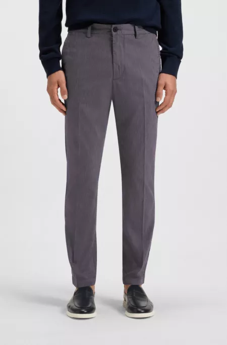 Slim-fit trousers in easy-iron poplin