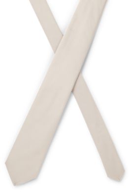 Corbata en jacquard de seda con microestampado, Beige claro