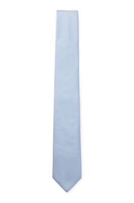 Micro-pattern jacquard tie with silk, Light Blue