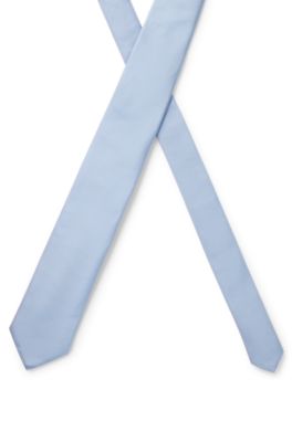 Cravate en jacquard de soie &agrave; micro&nbsp;motif, bleu clair