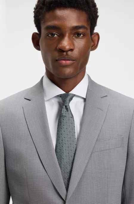 Silk-blend tie with jacquard pattern