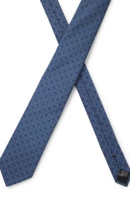Silk-blend tie with jacquard pattern, Light Blue