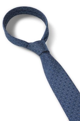 Silk-blend tie with jacquard pattern, Light Blue