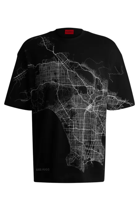 Cotton-jersey T-shirt with glow-in-the-dark artwork