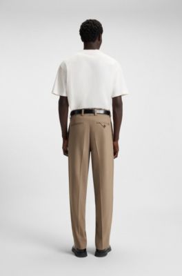 Cotton-jersey T-shirt with palm-tree print, White