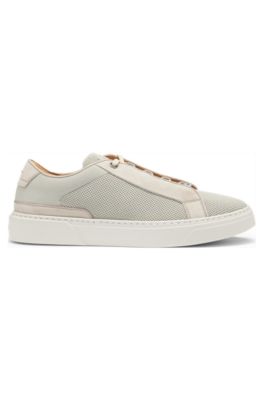 Gary low-top trainers with breathable knit uppers, Light Beige