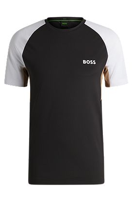 Active color-blocked T-shirt in moisture-wicking fabric