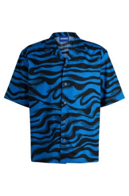 Camisa relaxed fit en popel&iacute;n de algod&oacute;n estampado, Fantas&iacute;a