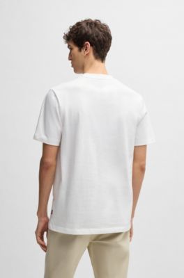 Cotton-jersey T-shirt with logo artwork, White