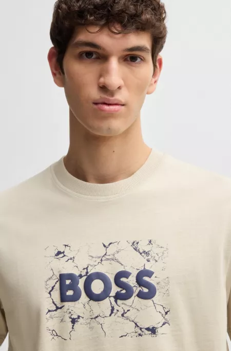 Cotton-jersey T-shirt with logo artwork