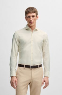 Slim-fit shirt easy-iron stretch cotton