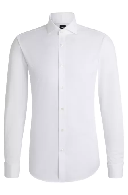 Slim-fit shirt in structured cotton