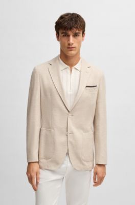 Silk-linen pocket square with contrast border, Dark Brown