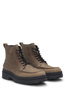 BOSS SELECTED BY BECKHAM leather half boots, Light Green