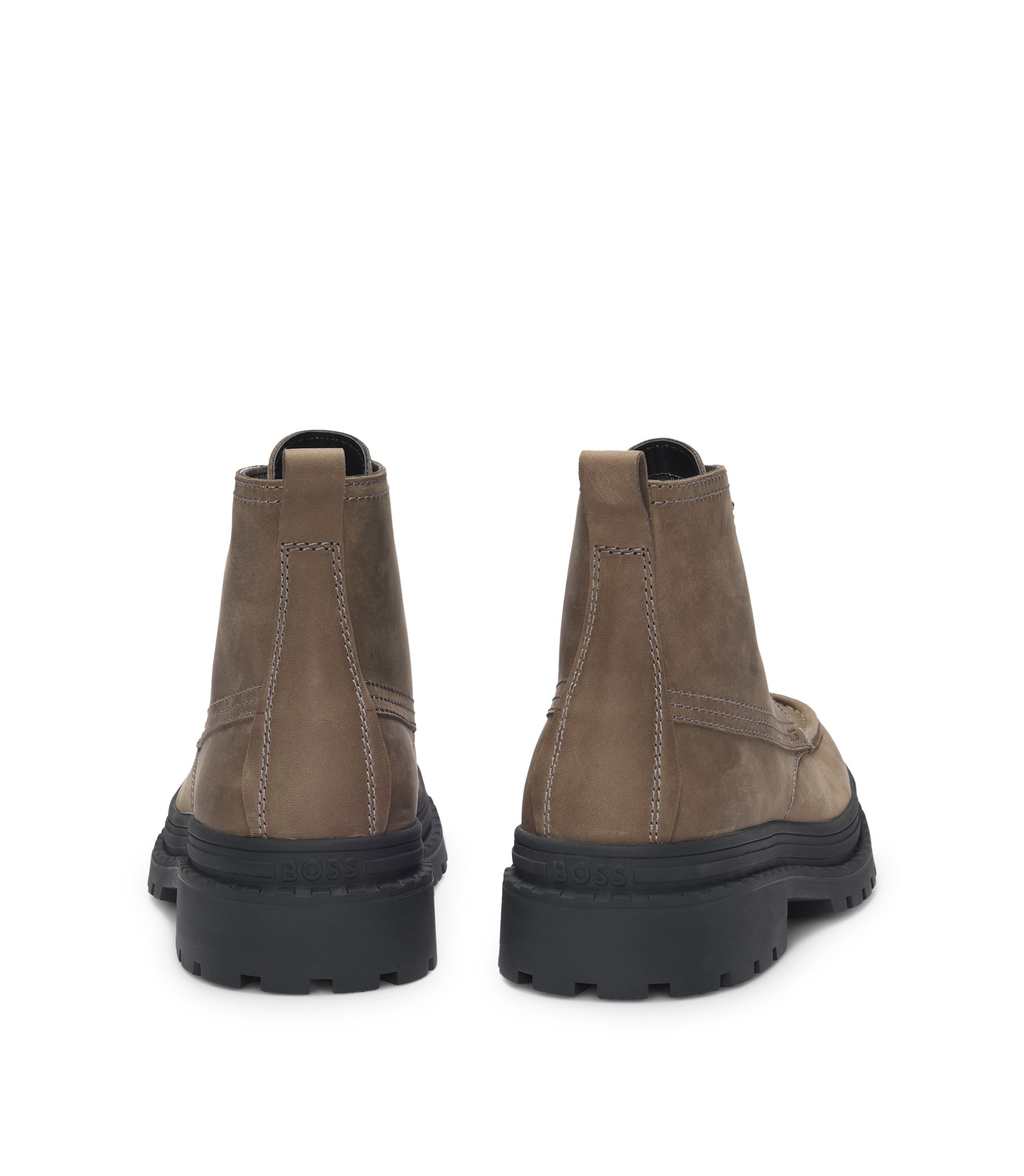 BOSS - BOSS SELECTED BY BECKHAM leather half boots - Light Green