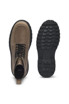 BOSS SELECTED BY BECKHAM leather half boots, Light Green