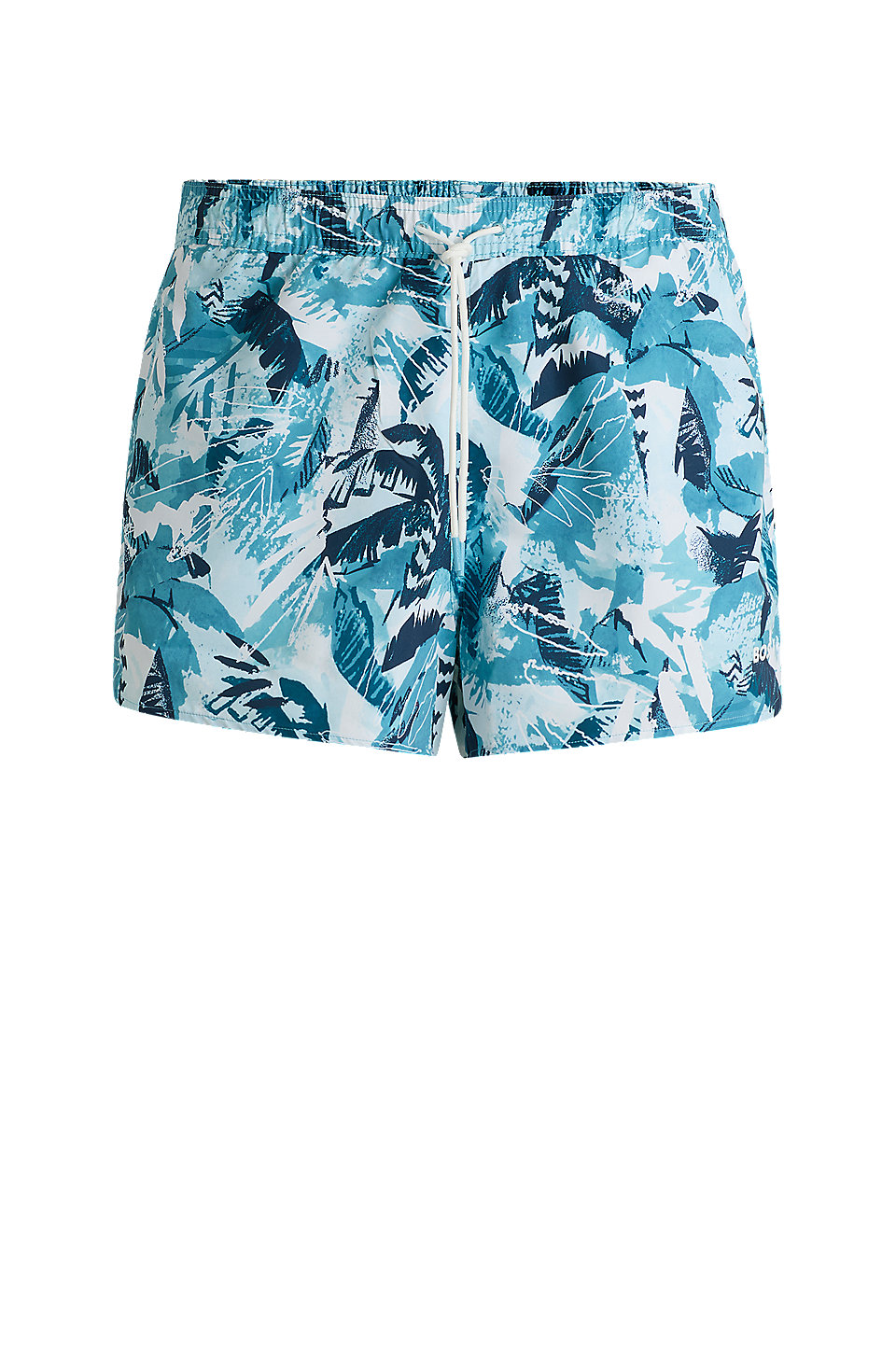BOSS - Printed swim shorts with logo detail - Light Blue BOSS - Printed swim shorts with logo detail - Light Blue