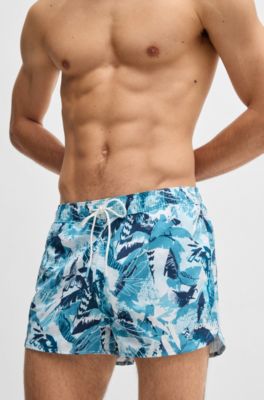 Short de bain imprim&eacute; avec logo, bleu clair