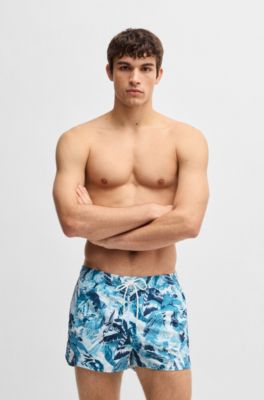 Short de bain imprim&eacute; avec logo, bleu clair