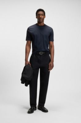 Cotton T-shirt with all-over printed monograms, Dark Blue