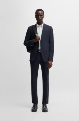 Camisa slim fit en punto t&eacute;cnico el&aacute;stico estampado, Blanco