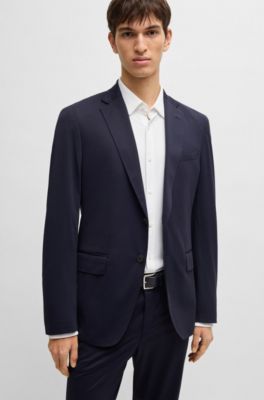 Camisa slim fit en punto el&aacute;stico t&eacute;cnico estructurado, Blanco