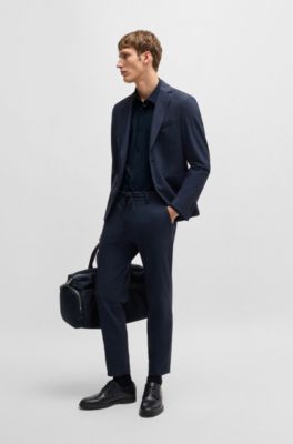 Slim-fit shirt structured performance-stretch jersey