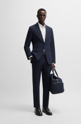 Camisa slim fit de tejido el&aacute;stico t&eacute;cnico con estampado geom&eacute;trico, Naranja oscuro