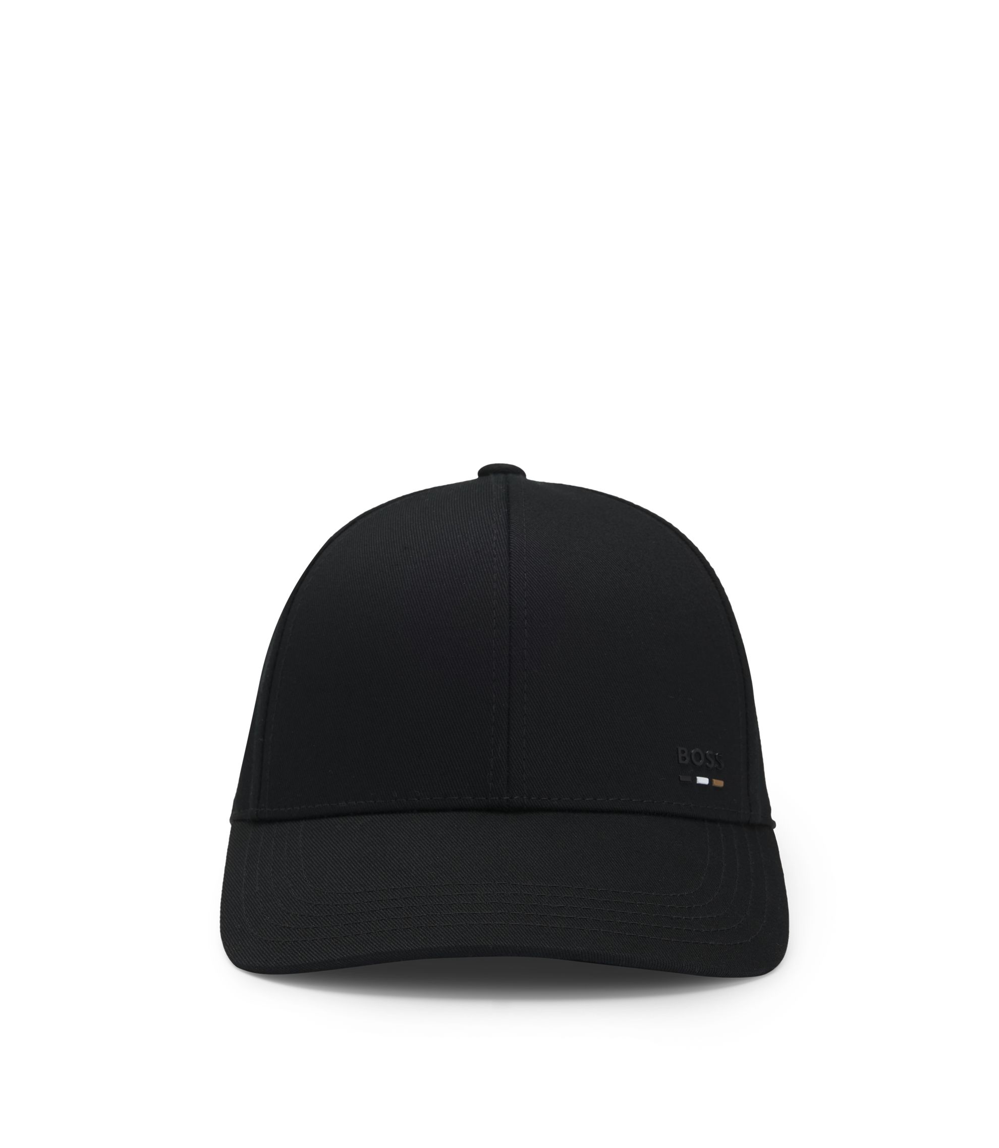 BOSS - Logo-trim cap in cotton twill - Black