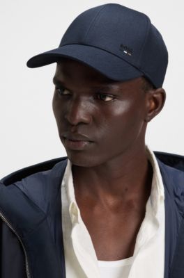 Gorra de sarga de algod&oacute;n con detalle de logo, Azul oscuro