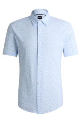 【送料&関税込】Hugo Boss Technical Fabric Shirt BOSS - Regular-fit shirt in structured performance-stretch