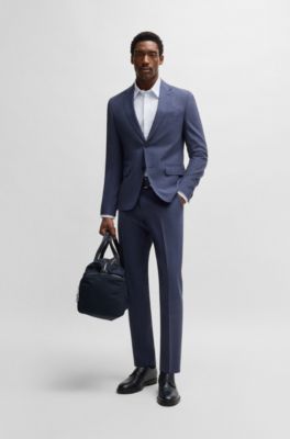 Camisa slim fit de algod&oacute;n estampado, Celeste