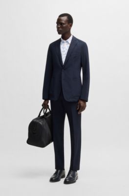 Camisa slim fit de algod&oacute;n con estampado de flores, Celeste