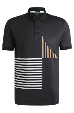 Paddy Active stretch-jersey polo shirt with digital print