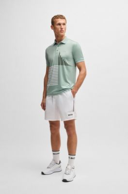 Polo Paddy Active de punto el&aacute;stico con estampado digital, Cal