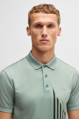 Polo Paddy Active de punto el&aacute;stico con estampado digital, Cal