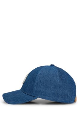 Blue-denim cap with Double B monogram, Dark Blue
