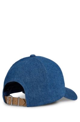 Blue-denim cap with Double B monogram, Dark Blue