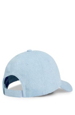 Denim cap with crystal-studded logo, Dark Blue
