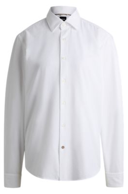 Regular-fit shirt Italian-made bouclé