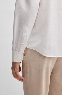 Regular-fit shirt Italian-made bouclé