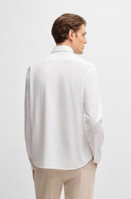 Regular-fit shirt Italian-made bouclé