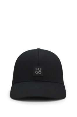 Gorra de sarga de algod&oacute;n con logo apilado, Negro